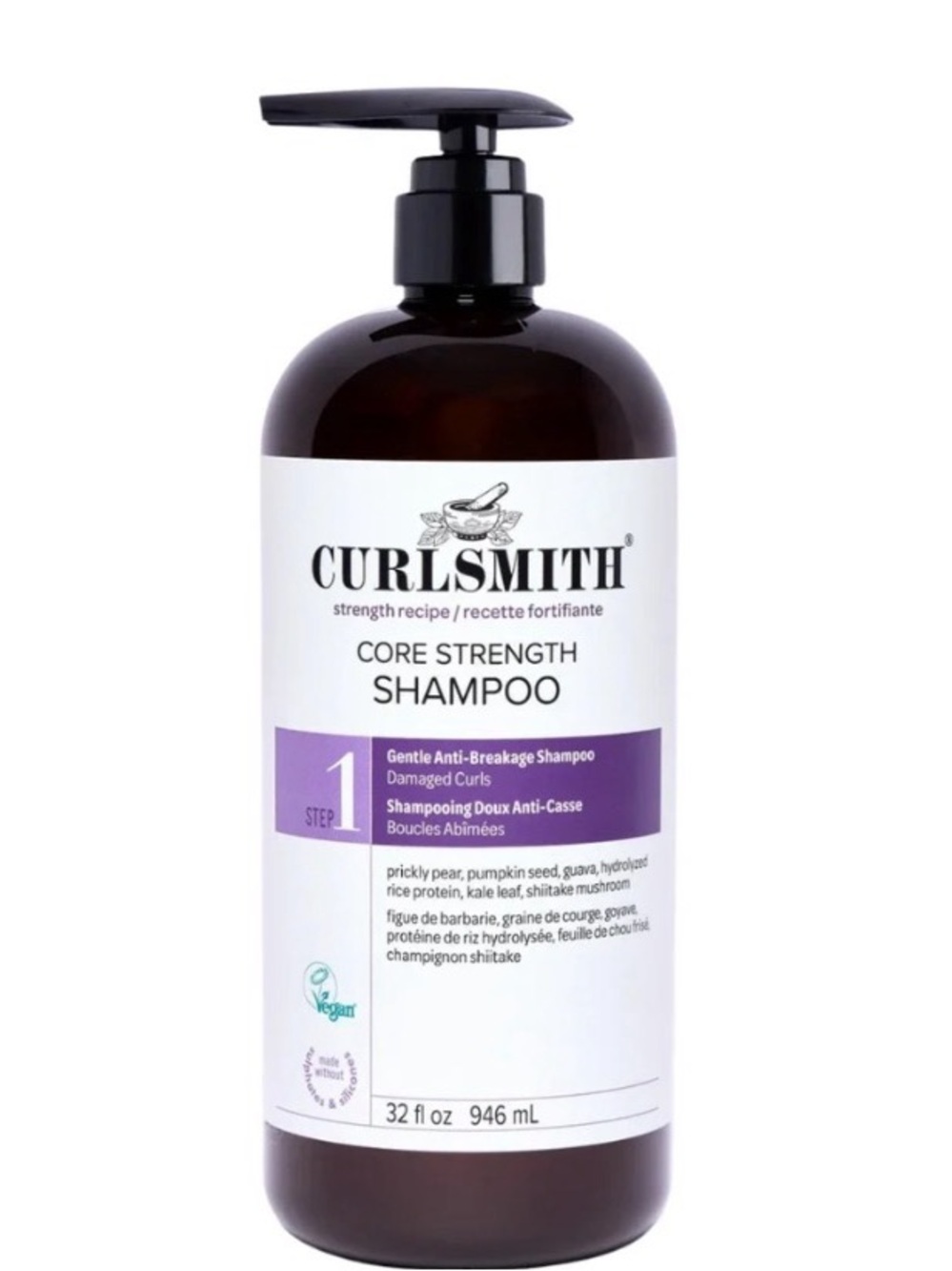 Curlsmith Core Strength Shampoo – Gentle Anti-Breakage (Purple Label)